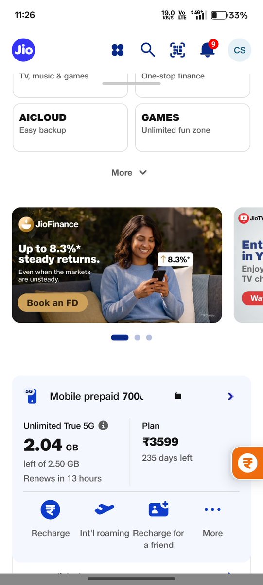 Shubham06136189's tweet photo. ₹3599 ka 1 saal ka recharge karaya hai, phir bhi ghar ke andar network aur internet nahi chalta. Bahar ya chhat par jaane par hi signal aata hai. Agar issue resolve nahi kar sakte to mera paisa refund karo mujhe dusre network me shift hona hai #NetworkIssue
@reliancejio @JioCare https://t.co/02jMAr0cQy