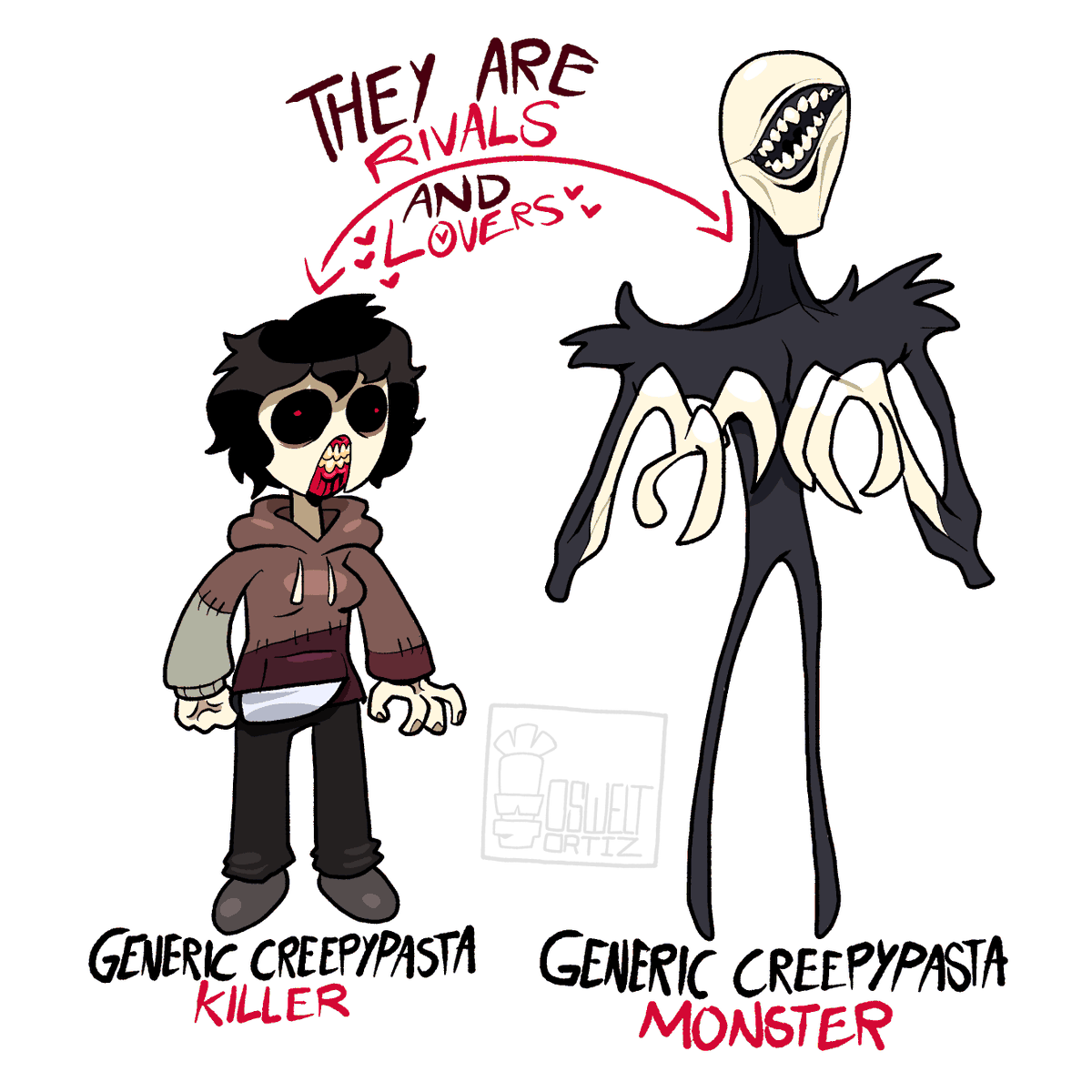 OsweltOrtiz's tweet photo. Generic characters from generic internet horror https://t.co/JY1Rmvw4ay