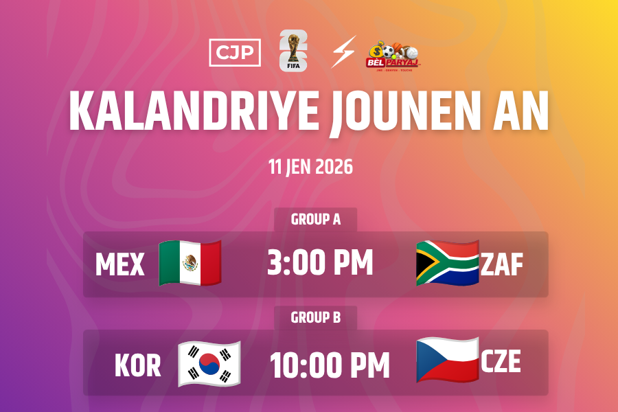 Caleb_Jephte's tweet photo. Pou premye jounen Koup di Mond 2026 la, genyen 2 match ki pwograme nan gwoup A a !

Match ouvèti an ap dewoule nan Mexico City alòske dezyèm match lan ap gen pou jwe nan Guadalajara Stadium nan.

Nou nan Mondyal 😍🔥 https://t.co/VBhcqE4HKi