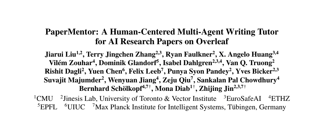 JeremyNguyenPhD's tweet photo. PaperMentor: a tutor for writing AI research papers!

It doesn't write papers for you, it leaves comments to help you learn to write better papers.

Accepted at ACL.

Link to paper, code and demo in quoted post below: https://t.co/OvfFS2x87U