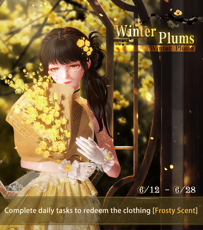 ShiningNikki_SN's tweet photo. ✨Momo's Notice✨
The benefits event [Winter Plums] will be available!

Event Time:
6/12, 5:00 - 6/28, 23:59
Rewards Collection:
6/12, 5:00 - 6/29, 23:59

Event Rules:
1. During the event, visit designers, complete tasks, and obtain Festival Badges and rich rewards.
2. Collect the designated amount of Festival Badges to exchange for the SR set [Frosty Scent] in the [Festival Shop].

Special Notice
After the event, Festival Badges will be cleared. Please claim your prizes in time!

>>>Download Game: https://t.co/cdllzGRACb

#ShiningNikki #Papergames