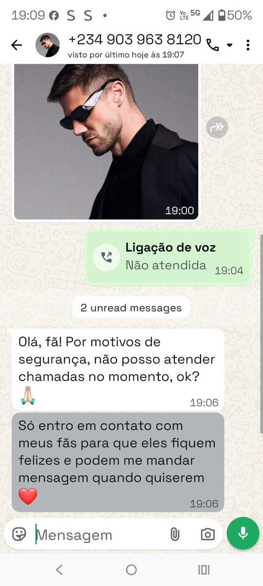 JonasHSulzbach's tweet photo. Pessoal, minha equipe recebeu prints de alguém se passando por mim no WhatsApp entrando em contato com fãs, mas não sou eu. As redes que eu me comunico com vocês são Instagram, Twitter e TikTok. Se receberem algo assim, desconfiem e avisem outras pessoas caso alguém comente. 🙏 https://t.co/gmzDRU1D4O