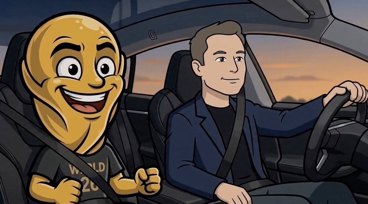 EmySui's tweet photo. $WERLD is heading to the opening match with @elonmusk  This animation will go viral today. https://t.co/h0i6m0Z2Vj