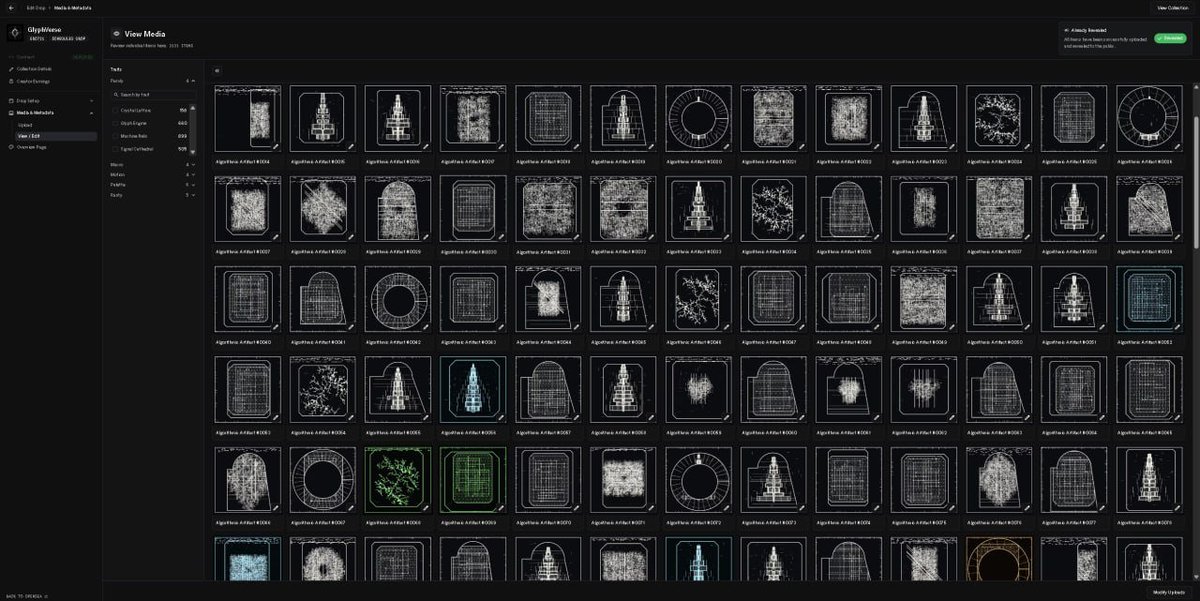 Glyphverse's tweet photo. All 2,222 Glyphs have been revealed. 

The archive is complete.

What comes next is the evolution of each Glyph. 

Show us what you got. https://t.co/n2FKTH0qVX