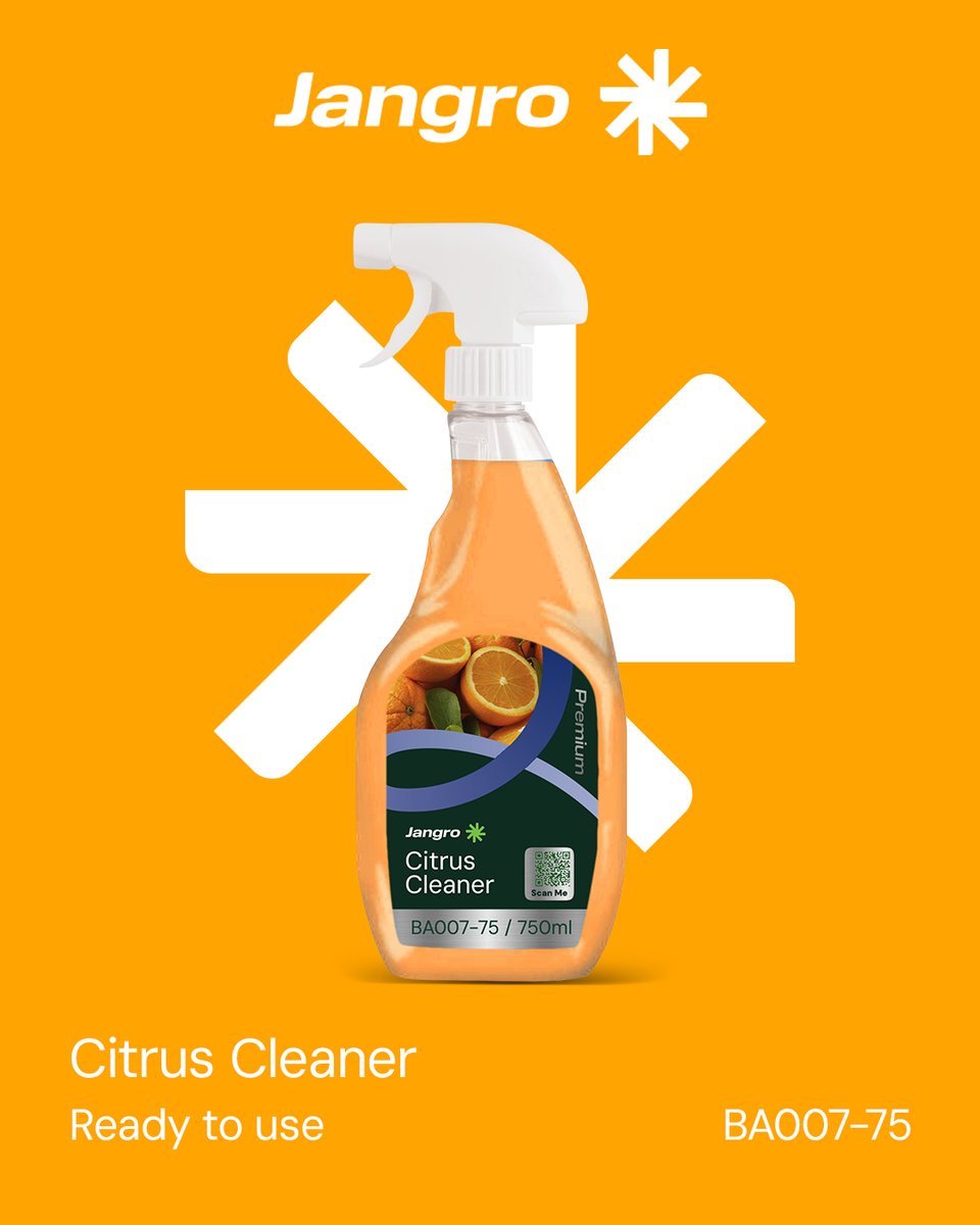 Peterhogarthson's tweet photo. This neutral multi-purpose cleaner degreases surfaces based on natural orange solvent extracts. Suitable for the removal of tar, ink, polish, grease, oil, wax and adhesives from hard surfaces, carpets and upholstery.
https://t.co/X6PPXIKh9Y
#Jangro #cleaningproducts #Grimsby https://t.co/heC3OhNx7O