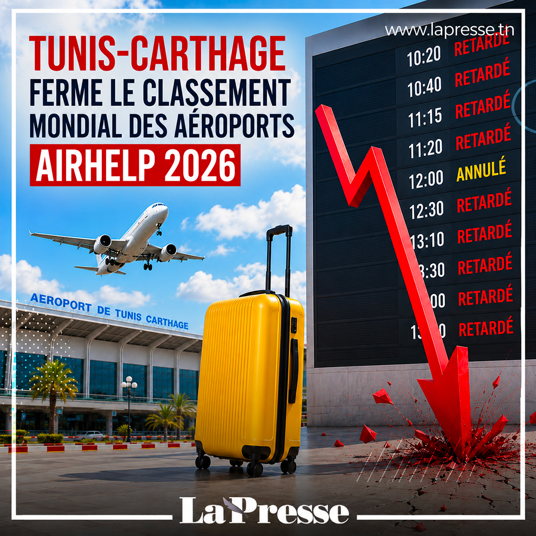 LaPresseTunisie's tweet photo. ✈️ L’aéroport de #TunisCarthage termine à la 279e et dernière place du classement mondial #AirHelp2026.
Ponctualité, expérience passager, infrastructures : les indicateurs restent préoccupants pour la principale porte d’entrée aérienne de la Tunisie. 🇹🇳
👉 Lire l'article : https://t.co/nqaamOS9ix
#Tunisie #Aviation #Tourisme