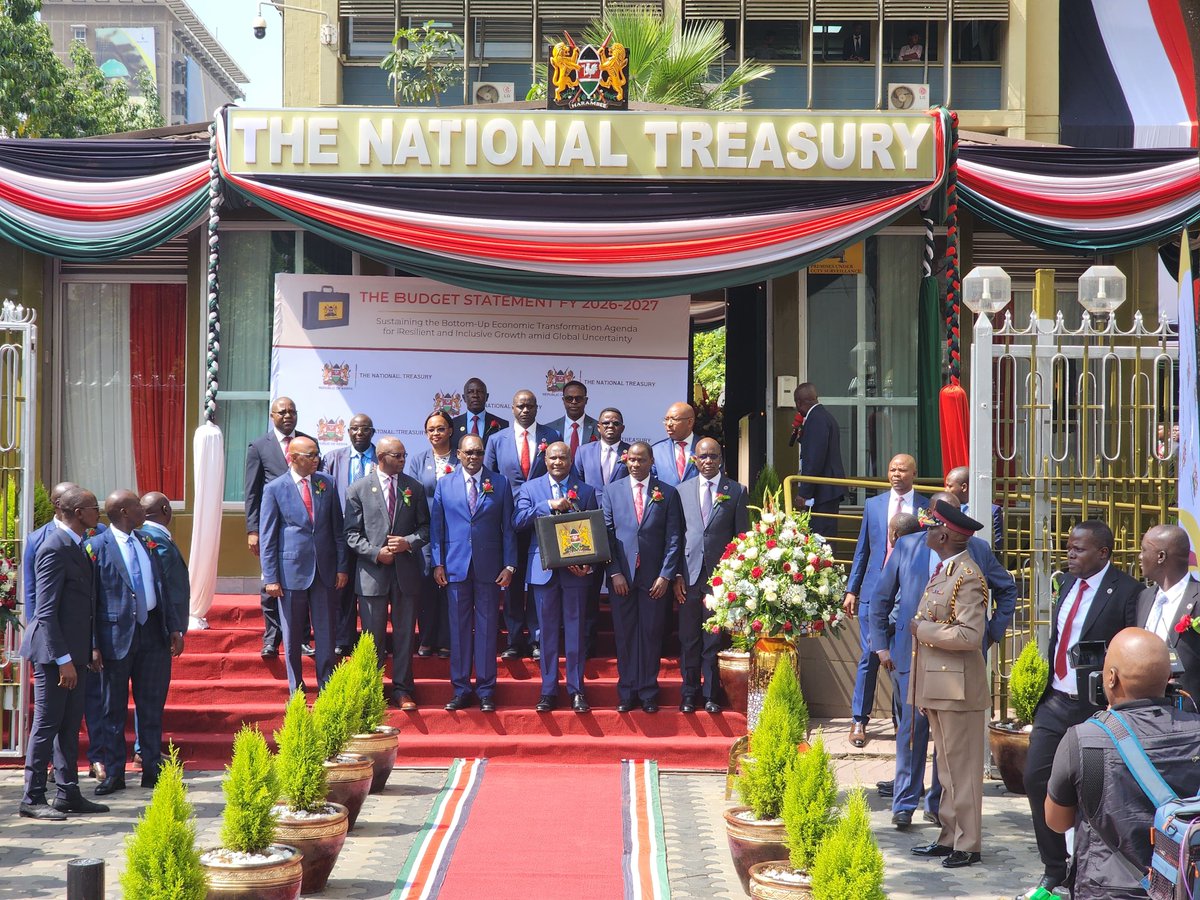 KBCChannel1's tweet photo. BUDGET DAY 2026

Treasury CS John Mbadi carries the symbolic briefcase before heading to parliament to read Kenya's FY 2026/2027 budget

#kebudget2026 https://t.co/HbCFnTYfIf