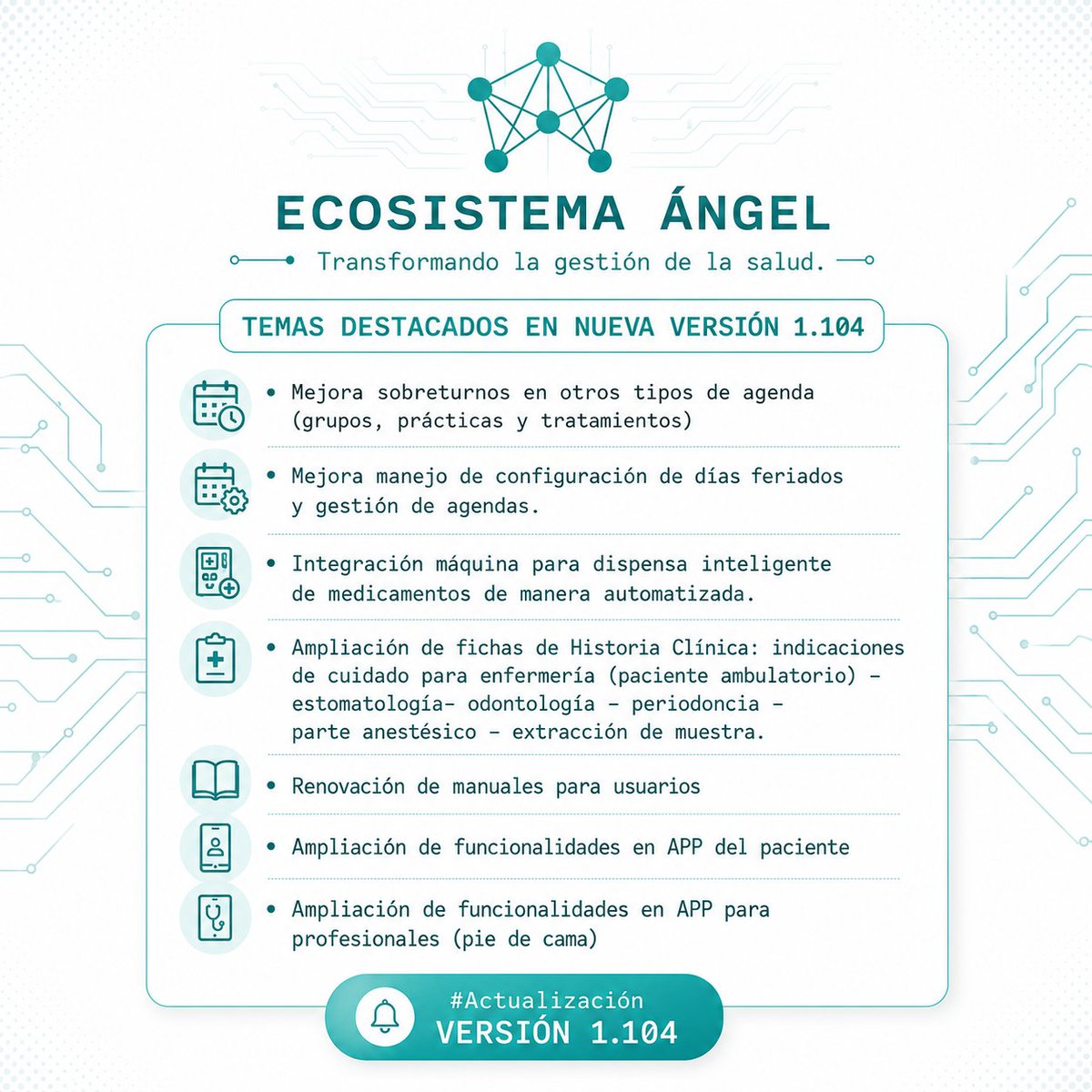 proyectoangel's tweet photo. Nueva versión ÁNGEL

La calidad está en los detalles

#software #healthcare #EHR #HCE #SNOMED #angelvirtual #calidad #hl7 #FHIR https://t.co/YnVNniX9Sx
