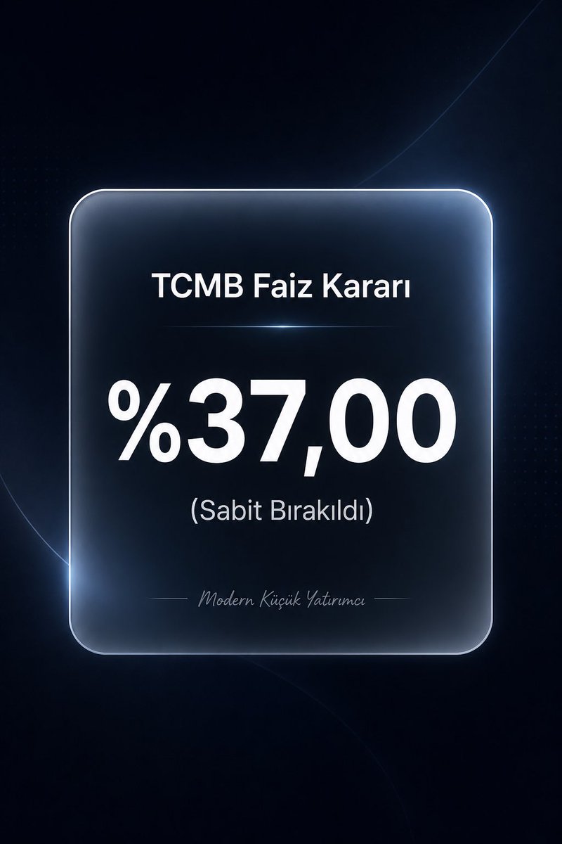 ModernBist's tweet photo. TCMB faiz kararını açıkladı: %37,00 (Sabit)

Beklentiler dahilinde, net bir karar. Şimdi arkaya yaslanıp piyasayı ve fiyatlamaları izleme vakti. 

Uzun vadeci için değişen bir şey yok, sakin kalıp plana sadık kalmaya devam. https://t.co/OcQsWKb9id