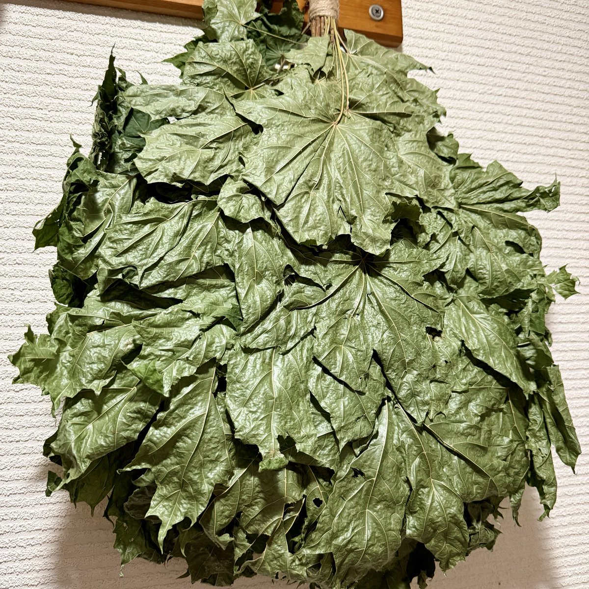 energy1225's tweet photo. 家の玄関に、メープルのウィスクを吊るしていると出入りするたびにフワッといい香りがして幸せな気持ちになるね🍃 https://t.co/JWyjMEKfsO