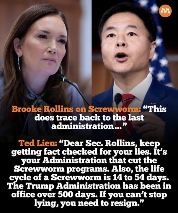 Suzierizzo1's tweet photo. Brooke Rollins is an embarrassment to the profession of Law and also as the Agriculture Secretary because she has no clue what she’s talking about so she tried to blame it on Biden. If I were her Professors I would be ashamed of her. https://t.co/G6mkd63Gpt