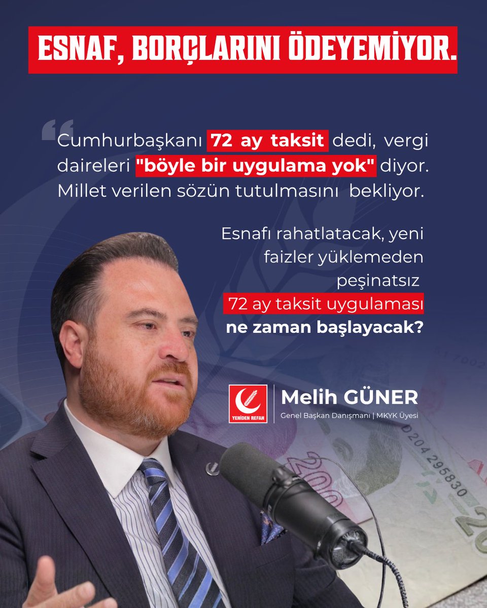 melihguuner's tweet photo. SÖZ VAR, İCRAAT YOK ‼️

Esnafı rahatlatacağız 72 ay taksitle yapılandırma yapacağız diyorlar, Vergi Dairelerine gidiyoruz böyle bir uygulamamız yok diyor. Üstelik %30 peşinat vermeden taksitlendirme de yapamayız diyorlar. 

#VergiSGKYapılandırma https://t.co/xvZ0bPb8tX