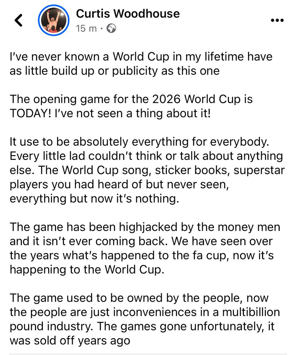 curtiswoodhous8's tweet photo. RIP Football. It was good while it lasted 
@FIFAWorldCup https://t.co/4xViaAgd6Y