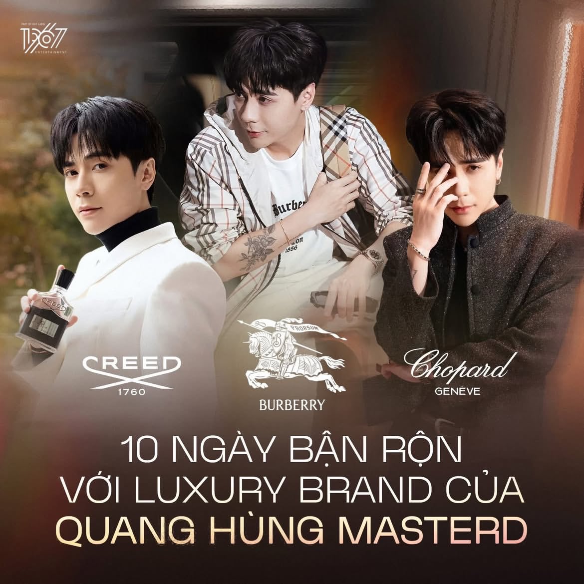 hdhhxvfzi's tweet photo. Chỉ trong 10 ngày, Quang Hùng MasterD liên tiếp xuất hiện cùng những luxury brand hàng đầu thế giới như Creed, Burberry và Chopard 🤟
#QuangHungMasterD
#MasterDxBurberryBKK26
#MasterDxCREED
#MasterDxChopard https://t.co/AV2la92Sr3