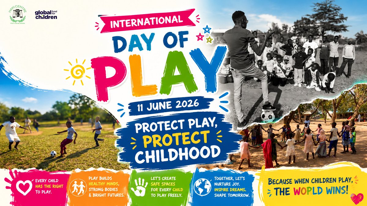 HakiCentre's tweet photo. Happy #InternationalDayOfPlay to our young heroes and every partner walking alongside them. Together, we're proving that play is powerful and healing can look like laughter, storytelling, and pure joy.
@Global4Children
#Thrivethroughplay #play #childrenrights https://t.co/JOxDhQEqJM