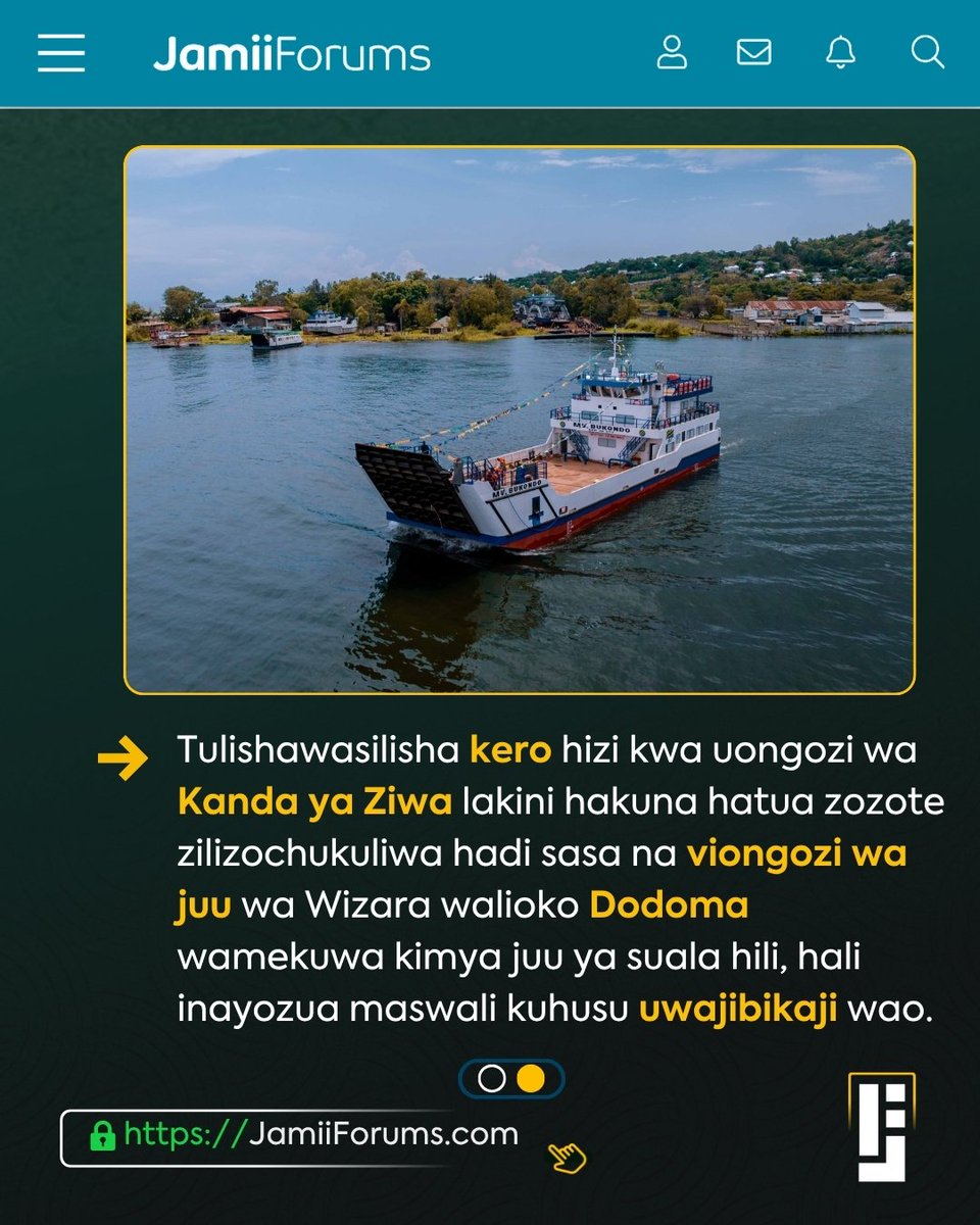JamiiForums's tweet photo. Mdau wa https://t.co/OgiXhqmXJu ametoa ushauri kwa Wakala wa Ufundi na Umeme Tanzania (#TEMESA) ambayo ipo chini ya Wizara ya Ujenzi kutimiza majukumu kwa kulipa stahiki za Watumishi wa Kanda ya Ziwa. 

Zaidi tembelea https://t.co/u7xLw4qgkM

#JamiiForums #Uwajibikaji #JFMdau2026 https://t.co/yY8vSWGre5
