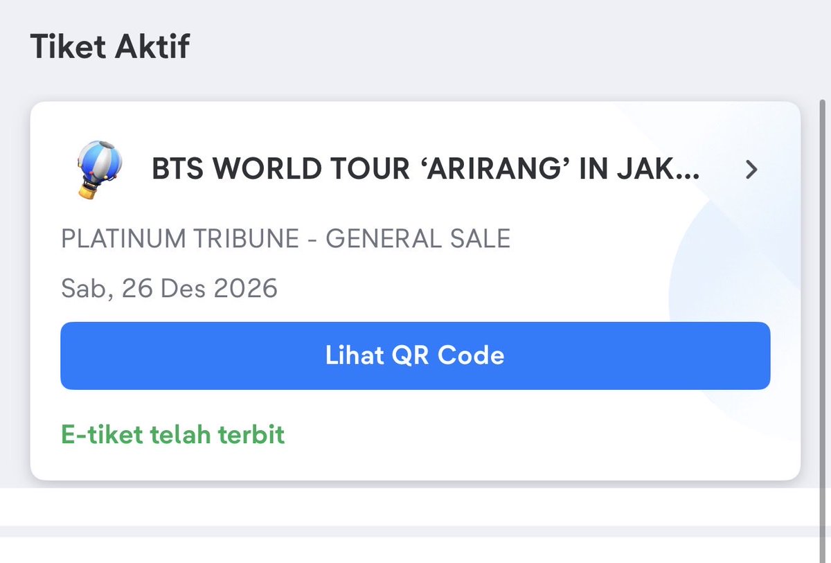 jacklori99's tweet photo. WTS BTS ARIRANG JAKARTA 

PLATINUM TRIBUNE DAY 1
✅TRUSTED : bakal kasi identitas nanti
✅dituker sampe tiket fisik
✅OVERPRICE
✅FULL PAYMENT

WTS WTB BTS JAKARTA, DM FOR PRICE https://t.co/yW2bNqgl2j