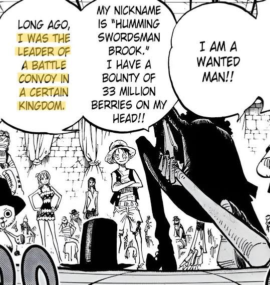 ___Bnx___'s tweet photo. Could the reveal of this new person be a former member from Germa who rose through the ranks in the WG to be an admiral, or commander of the HK. Could he have been a Vinsmoke hence Brook's reaction upon first meeting Sanji and hearing his last name? 🤔🧐 #ONEPIECE1185 #ONEPIECE https://t.co/V7fQXQl8wF