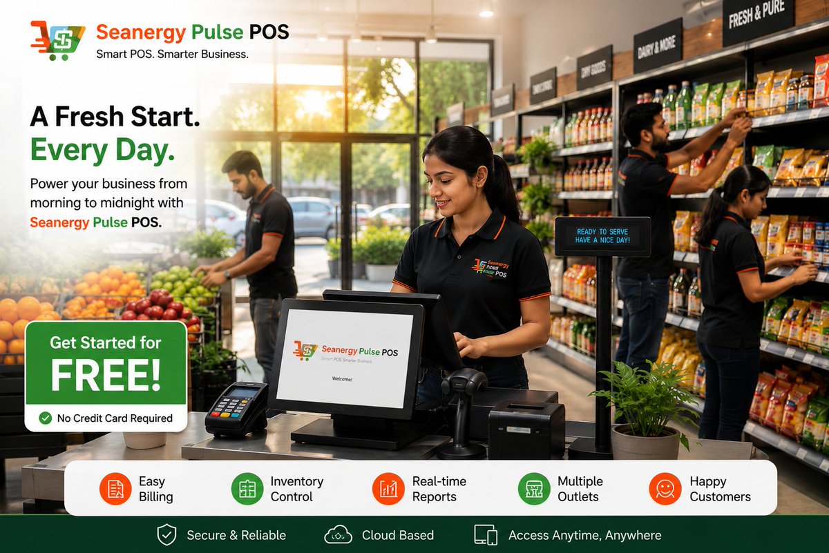 SeanergyPulse's tweet photo. Every day is a fresh opportunity to grow your business. 

With 𝗦𝗲𝗮𝗻𝗲𝗿𝗴𝘆 𝗣𝘂𝗹𝘀𝗲 𝗣𝗢𝗦, simplify billing, manage inventory, track sales in real time, and run multiple outlets with ease.

#SeanergyPulse #PulsePOS #RetailPOS #SmartBusiness #InventoryManagement #POS https://t.co/coGyzPDjMI