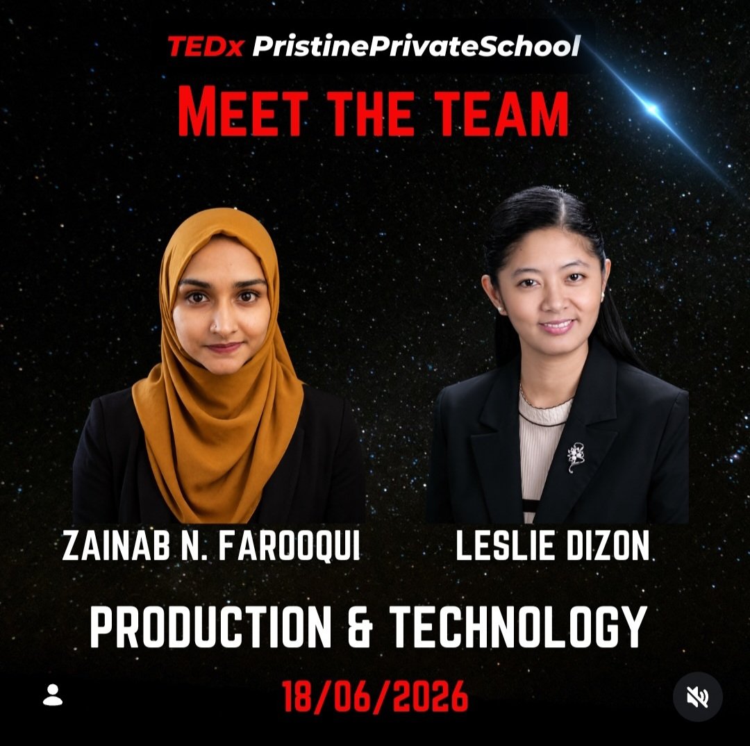 tedxpps's tweet photo. You may never see them on stage but you'll experience everything they do.
The lights that set the mood The sound that carries the message. The technology that brings ideas to life.
●Zainab N Farooqui  
●Leslie Dizon
Production &amp; Technology Team - TEDXPPS 2026 https://t.co/VVUFTjw0F7