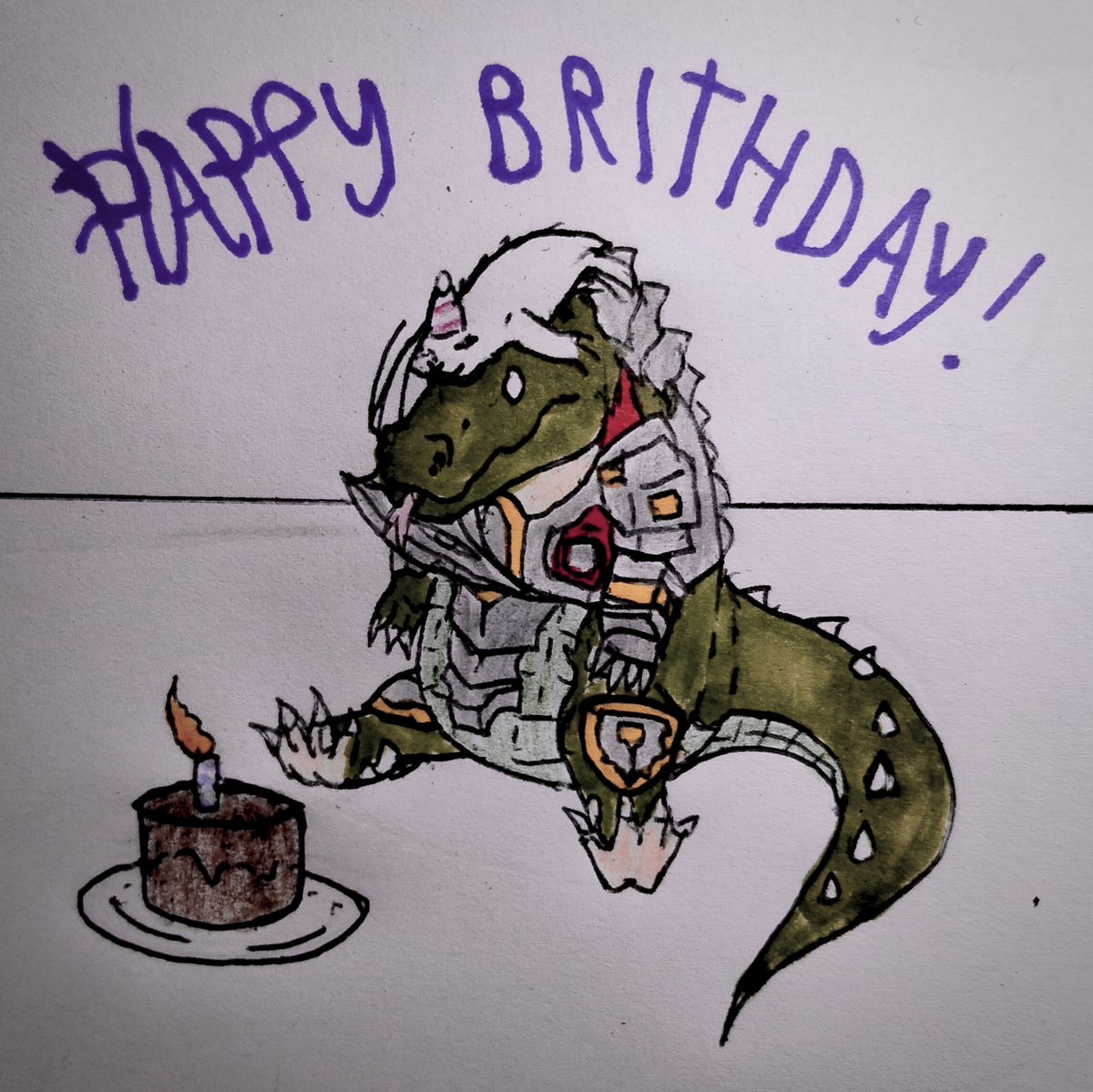 MegalosCrows's tweet photo. One Fan art for the birthday of one member of my discord

#draw #traditionaldraw #birthday #rhedosaurus #arbiter #halo #kaiju #seal #fanart https://t.co/0T8uLYC6Yg