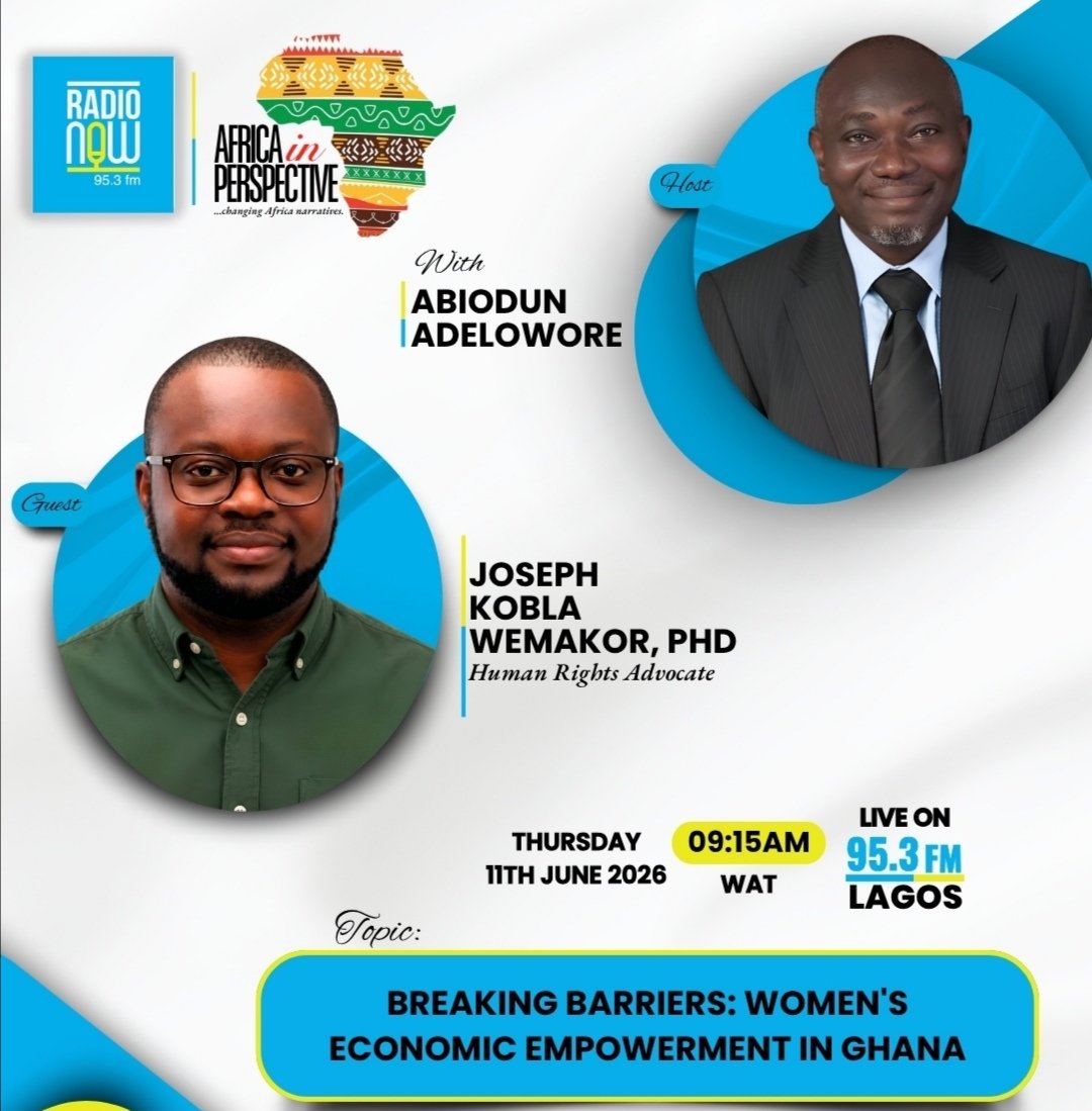 KOBLA2's tweet photo. Catch me live on Radio Now 95.3 FM (Lagos)!

I'll be speaking on the topic:
"Breaking Barriers: Women's Economic Empowerment in Ghana."

🕘 Time: 8:15 AM sharp

🌍 Listen online: https://t.co/PId1h8DloM

Do join the conversation! https://t.co/ntrW6Gqug9