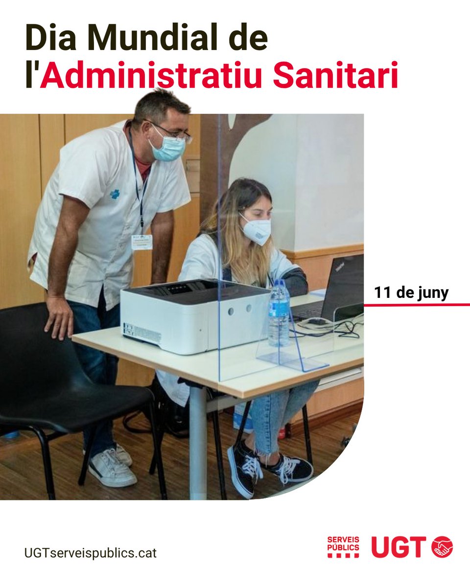 ugt_sp_cat's tweet photo. 🔴 El personal administratiu sanitari gestionem agendes, coordinem serveis, tramitem documentació i acompanyem les persones usuàries cada dia. Reclamem el reconeixement de la nostra tasca i unes plantilles suficients per garantir una atenció de qualitat. https://t.co/7sZWjty4eN