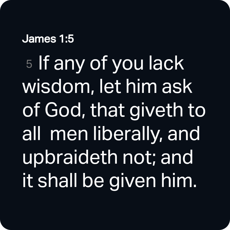 brotherlorenz's tweet photo. James 1:5 KJV:

If any of you lack wisdom, let him ask of God, that giveth to all men liberally, and upbraideth not; and it shall be given him.

#DailyBibleVerse #Wisdom #TheWise https://t.co/JKA2YVxY0V