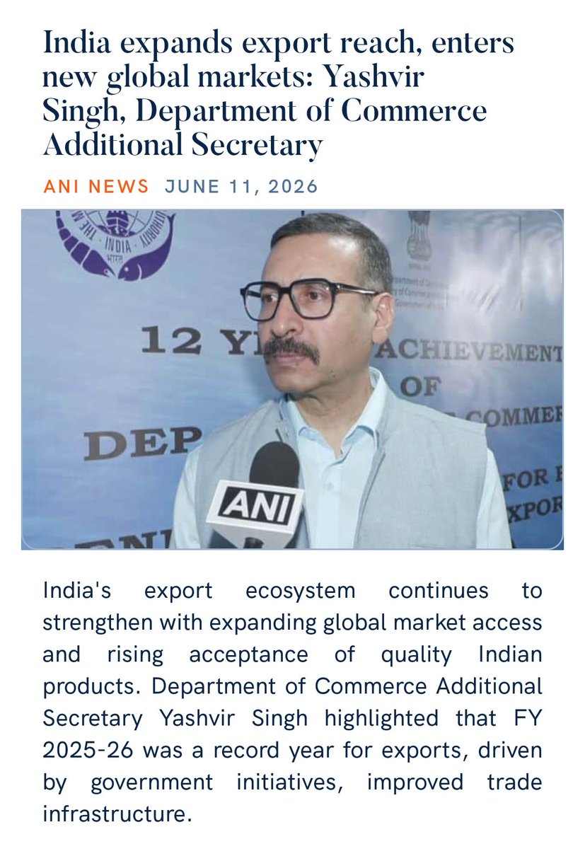 zahidpatka's tweet photo. Kudos PM @narendramodi Ji
#MakeInIndia #MakeForWorld
INDIA TO BE NEW FACTORY OF THE WORLD
India’s exports have expanded from $466 billion in 2013-14 to around $866 billion in 2025-26. Rising exports reflect stronger manufacturing,
https://t.co/hhEMNTwhg6
@PMOIndia https://t.co/deSDtjPRFu