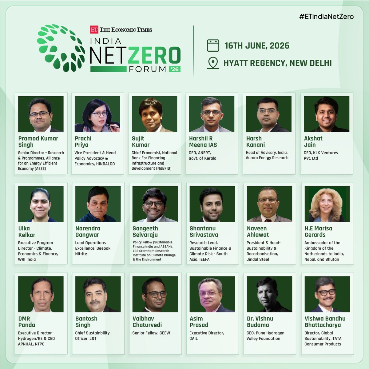 ETEnergyWorld's tweet photo. The stage is set for the 4th Edition of the ET India Net Zero Forum 2026.

Bringing together lineup of policymakers, the forum will serve as a premier platform to discuss India's roadmap towards  sustainable future.

Register Now: https://t.co/CoTlZHouHN

#ETIndiaNetZero #NetZero https://t.co/fadASzGWOT