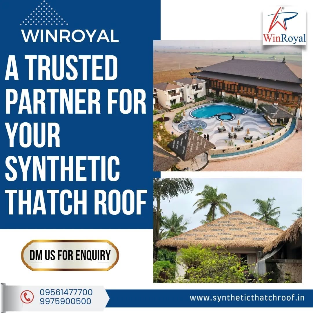 WinRoyalpune's tweet photo. 📷Why to Install only Winroyal Synthetic Thatch-roofing Roofs?
📷 We can install Synthetic Thatch Roof in Lakshadweep, INDIA
📷Visit our website
📷 https://t.co/zphZXYVLpv
📷For more details
📷 Call +91 87666 89429 https://t.co/ZJ2IdIhYCQ
