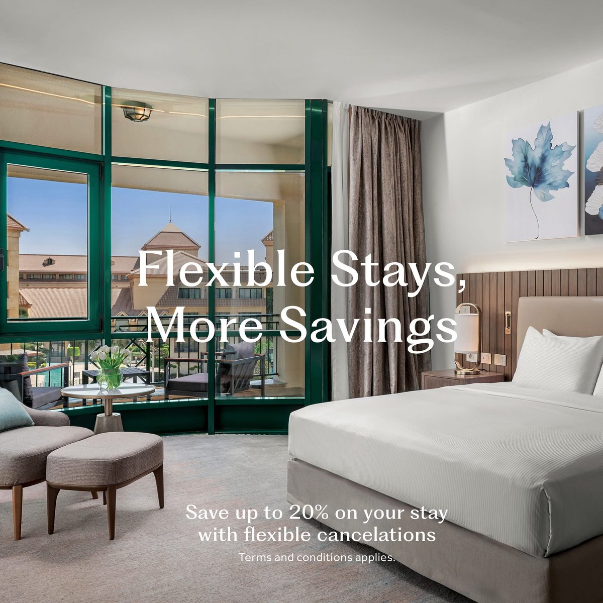 HiltonPyramidsG's tweet photo. Your next getaway at Hilton Pyramids Golf just became even more relaxing. 

Save up to 20% on your stay in Cairo and enjoy the peace of mind that comes with flexible cancellation. 

Book your stay:
https://t.co/TPIC3HYYDT

#HiltonPyramidsGolf #CairoTravel #FlexibleStays https://t.co/VqRcm0lUvC