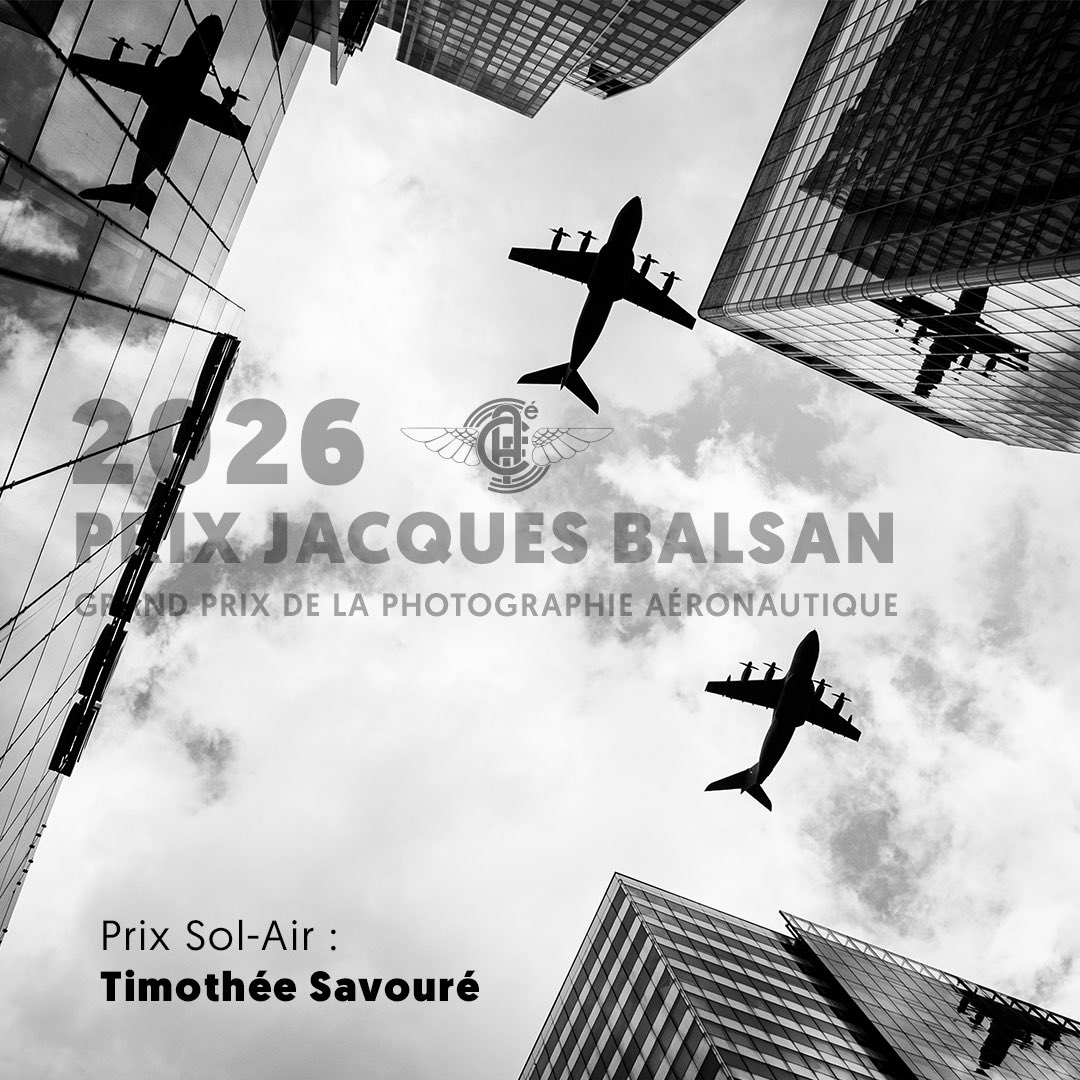 AeroclubFrance's tweet photo. 📸Grand Prix de la photographie aéronautique Jacques Balsan 2026

🏆Les 4 prix 

Catégorie Air-Air : Alec Magnan
Catégorie Air-Sol : Karl Hab
Catégorie Sol-Air : Timothée Savouré
Catégorie Sol-Sol : Ariel Levy

👏👏 https://t.co/M6FY1r6kaA