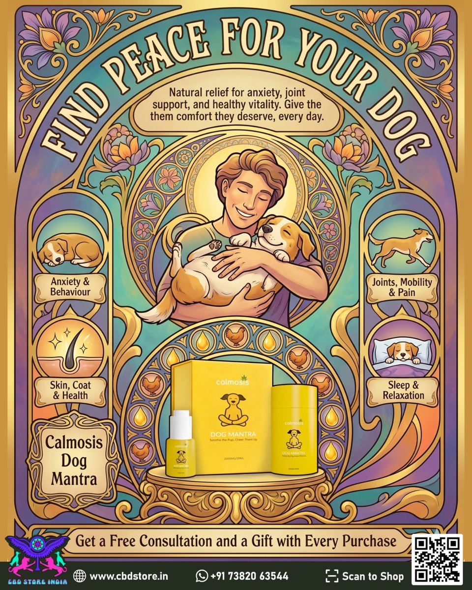 CBDStoreIndia1's tweet photo. Help your furry friend stay calm, comfortable, and happy every day. The best CBD oil for dogs may support relaxation, mobility, and overall wellness naturally.  

Find the best CBD oil for your dogs at CBD Store India's Pet CBD Oil Collection.https://t.co/vlyK380akK

#CBDForDogs https://t.co/XYTfIscrqG