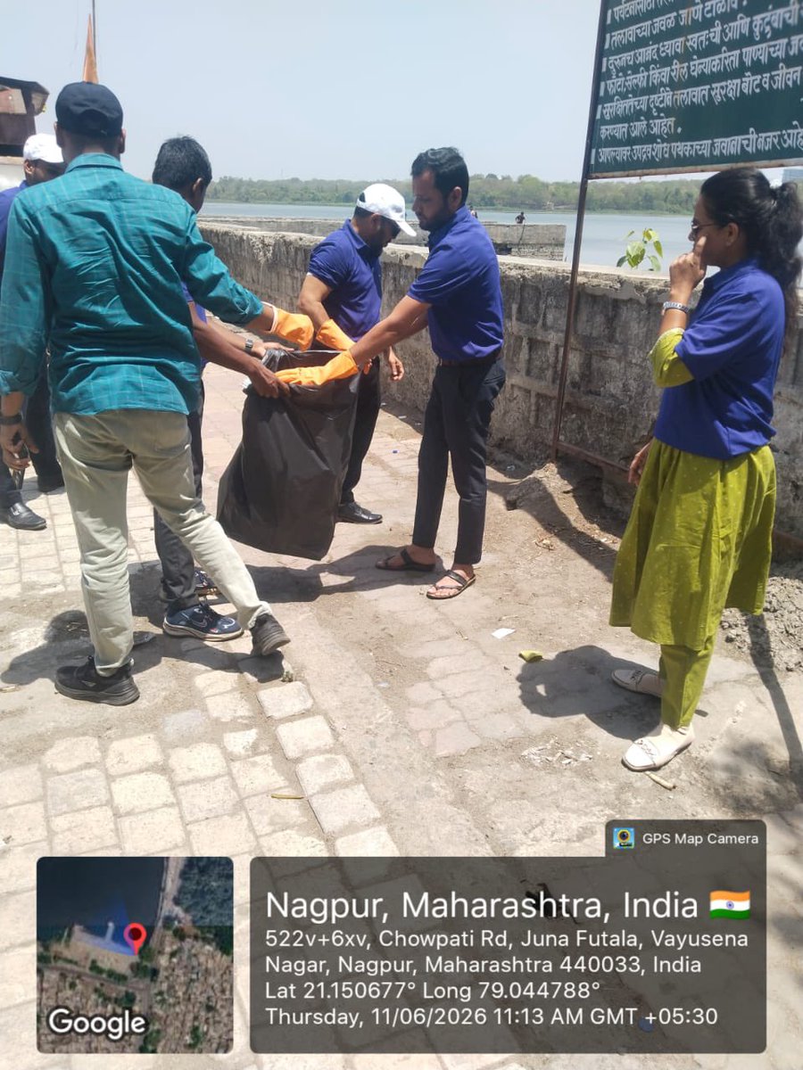 MoefccNagpur's tweet photo. Under the Swachhta Pakhwada campaign, a cleanliness drive was conducted today, 11.06.2026, at Vayusena Nagar, Nagpur. The area was cleaned and awareness was spread among citizens about cleanliness and environmental conservation.
#SwachhtaPakhwada
#SwachhBharat
#CleanIndia
#Nagpur https://t.co/fhW3VOuwJd