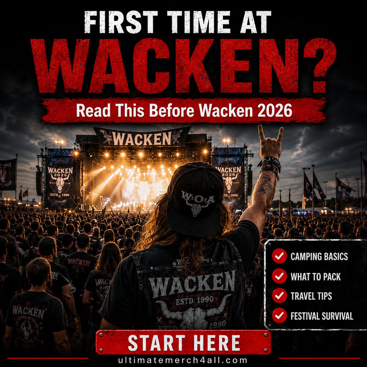 UltimateFests's tweet photo. ⚠️ First time at Wacken 2026?

What's the ONE thing every newcomer should know before stepping onto the Holy Ground?

@Wacken veterans: drop your best advice below. 🤘

Full guide: https://t.co/R8U7hVRjgZ

#Wacken2026 #WOA2026 https://t.co/leY6rlfYLb