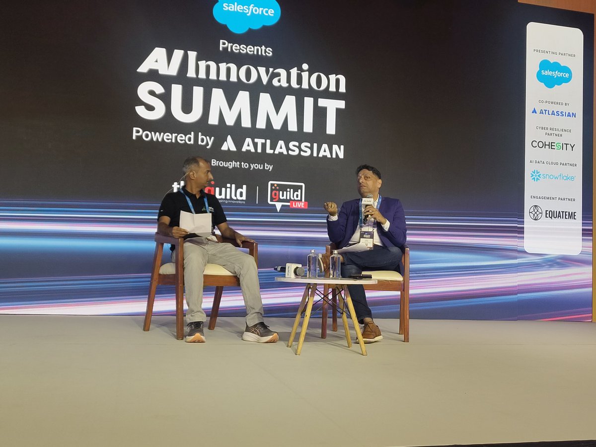 CloudAiSummit's tweet photo. When CEOs and CTOs align, innovation accelerates.

Kumar Nitesh and Narendra Babu share insights on leadership, AI adoption, and building organizations ready for the next wave of transformation.

#YesAICan #AIIS #AIInnovationSummit https://t.co/DnVtmY3EP7