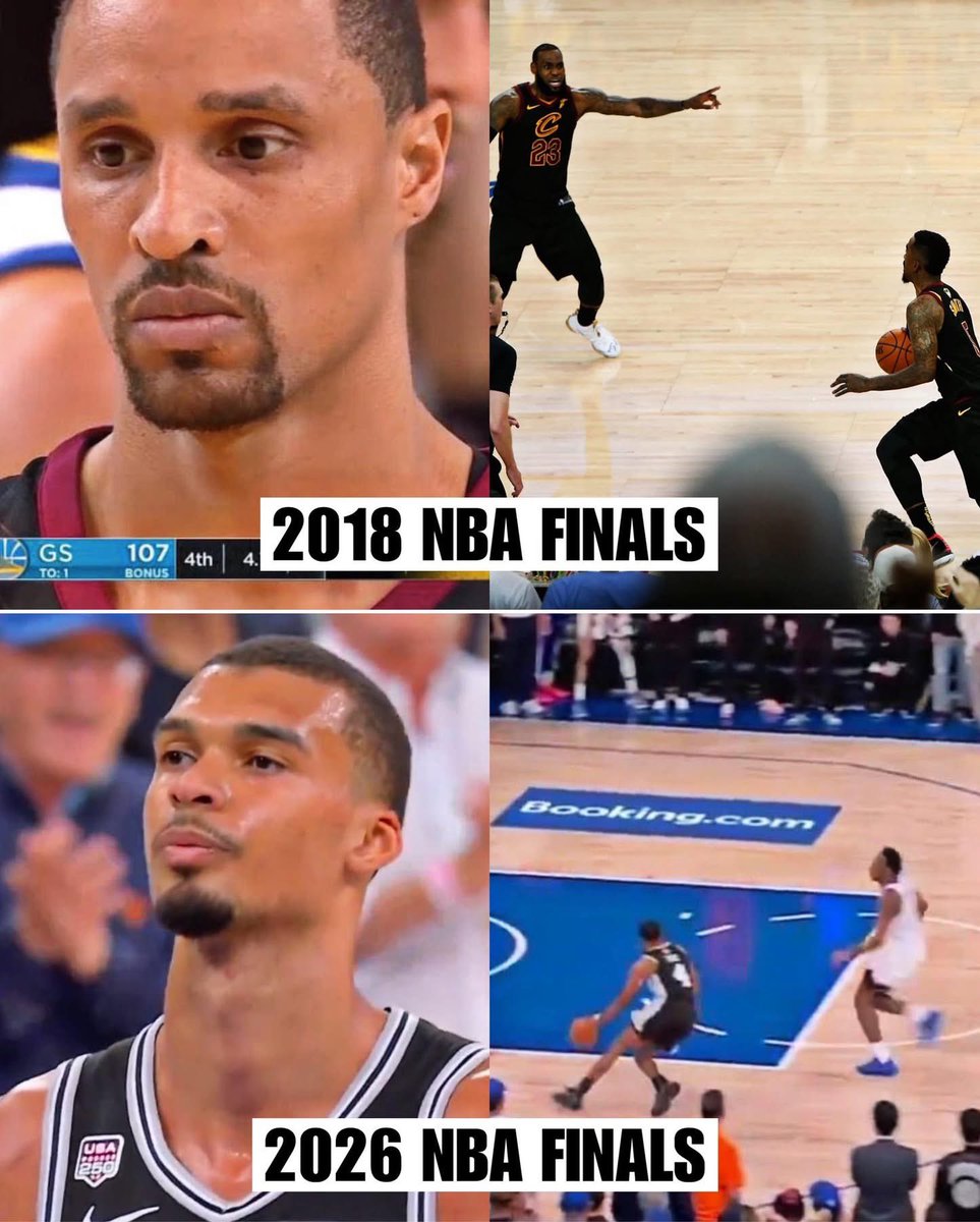 Hoopss's tweet photo. Wemby and De’Aaron Fox had a George Hill and JR Smith moment in the Finals 😭💔 https://t.co/4GqYWwn0QU