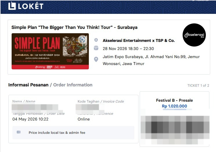 masmascb_it's tweet photo. WTS 2 tiket simple plan Surabaya festival B , dijual karena salah tempat,harga under web
#WTS #SimplePlan #Surabaya https://t.co/cSLQSwYp9L