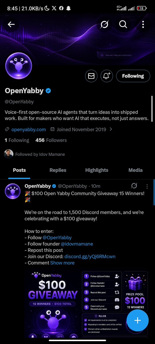 0LU_ade's tweet photo. @OpenYabby @idovmamane Done ✅ 
Discord: @olu_ade344 https://t.co/VudAxTGzHB