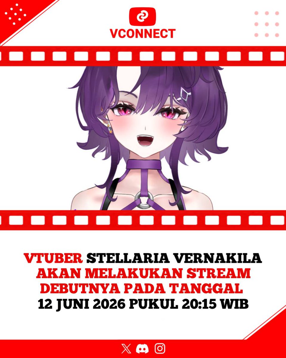VConnect_ID's tweet photo. Info Hari Ini :

Vtuber Bernama Stellaria Vernakila Akan Melakukan Stream Debutnya Pada Tanggal 12 Juni 2026 Pukul 20:15 WIB, Catat Tanggalnya https://t.co/bsTzpc2Yel