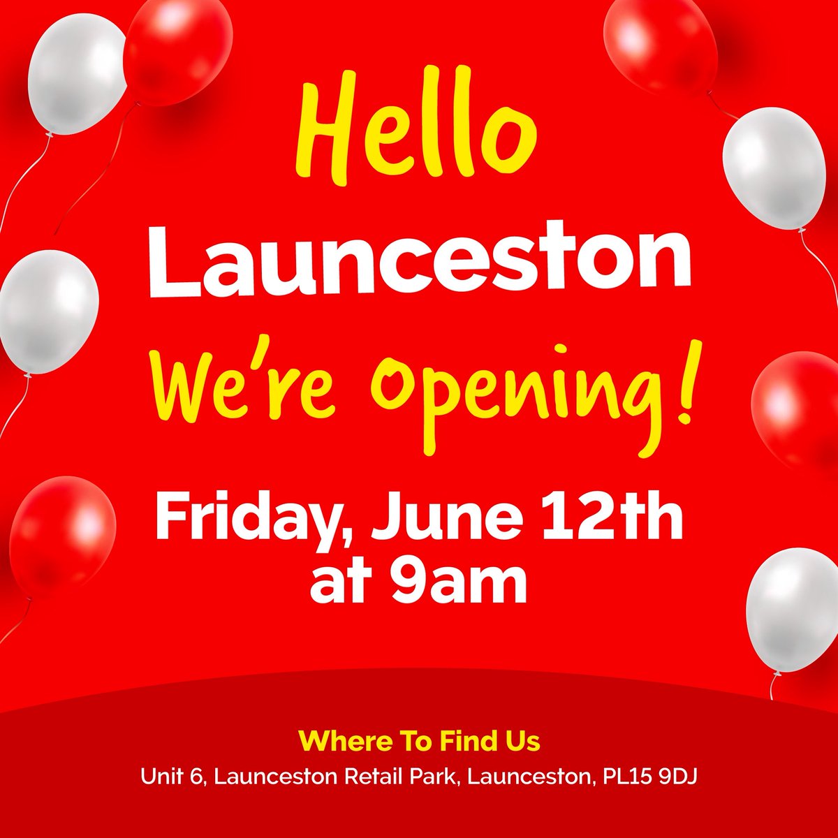 Poundstretcher1's tweet photo. Poundstretcher is opening a brand new store in Launceston tomorrow. See you there ❤️ @launcestonuk @LauncestonHub @cornishecho @CornwallLive @Cornwall_LIVE https://t.co/Plx0gfJVhB