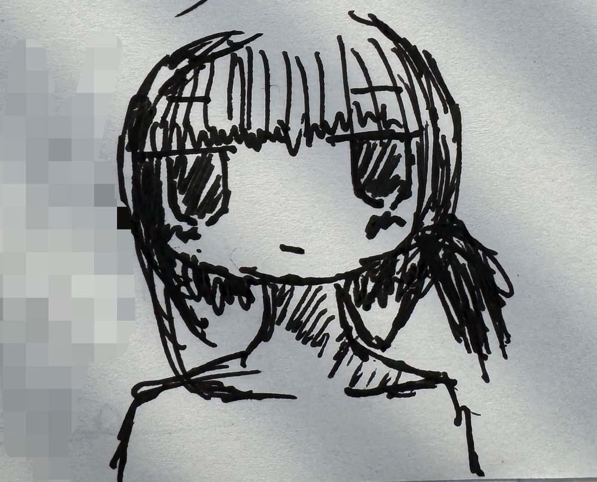 仕事退社まで暇だから絵かいてたけどなんかいい感じにかけた