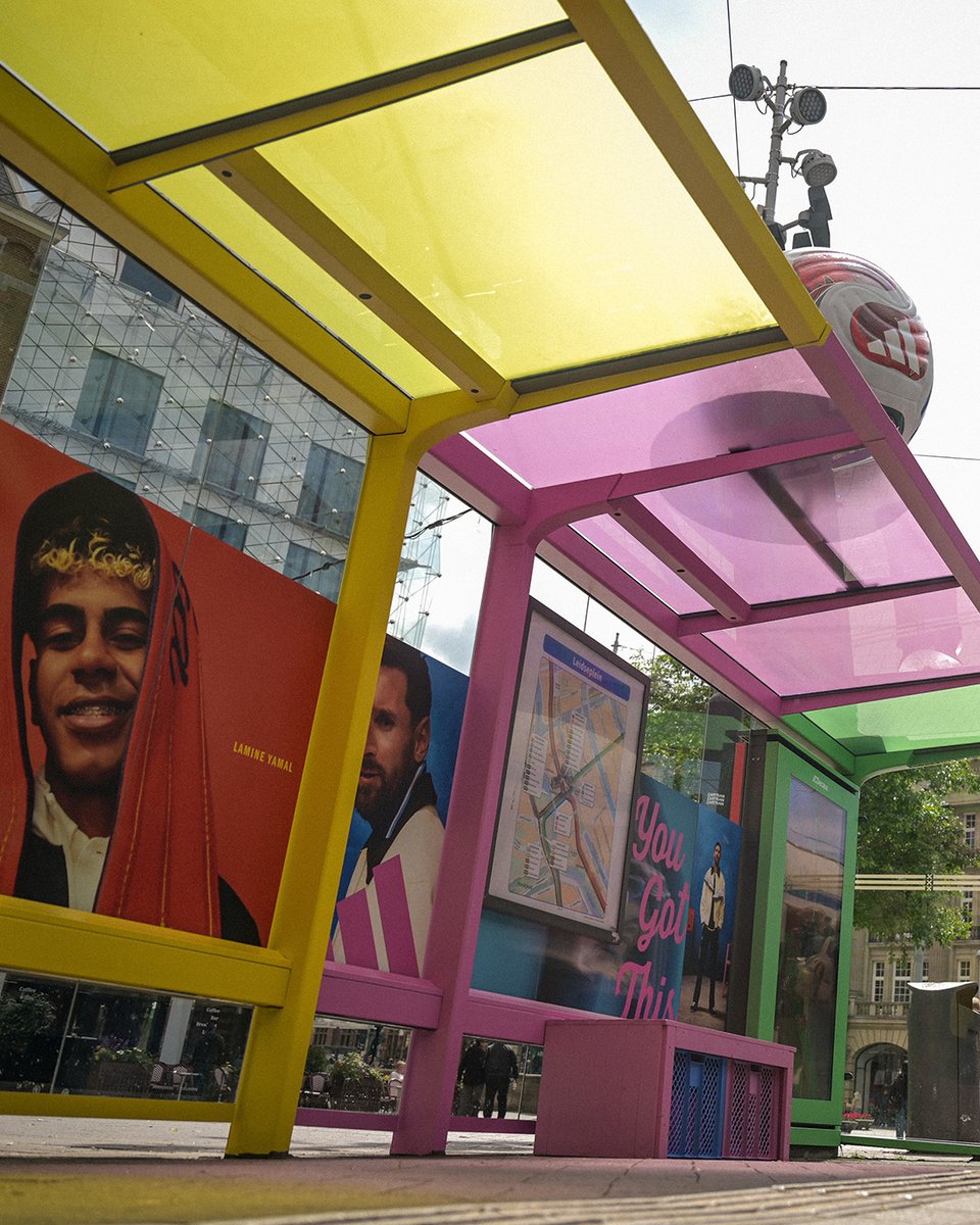 JCDecauxGlobal's tweet photo. With a spectacular special build on JCDecaux street furniture, @adidasfootball is ramping up World Cup fever in the city: a vibrant campaign starring some of the biggest names: Lionel Messi, Lamine Yamal, Jude Bellingham, as well as Bad Bunny and Timothée Chalamet. ⚽️🚏 https://t.co/XQe4N3Ooc2