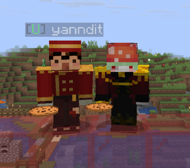 aquaticrab's tweet photo. met cucurucho today and made a friend on the qsmp public server!!!! gold and red outfits,, it was like fate o7 https://t.co/EWDEkaFUgn