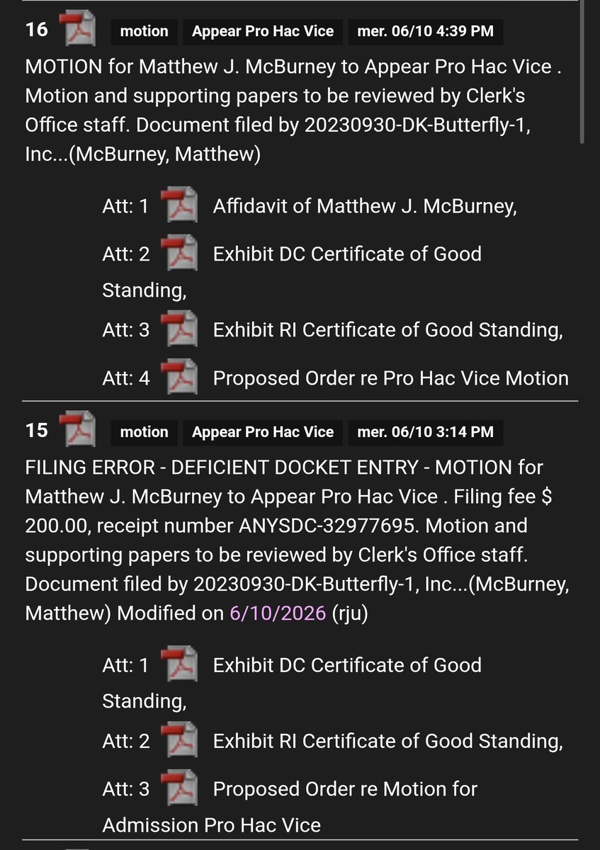 RuoKdaM's tweet photo. https://t.co/DLS5zteecC
​24h after joining MDL, both sides flooded the docket to onboard their heavy-hitting antitrust teams. Keurig is visibly scrambling, bringing in top defense counsel to face DK🦋.
This rapid mobilization proves Keurig takes this massive threat dead seriously https://t.co/6dsYprg012