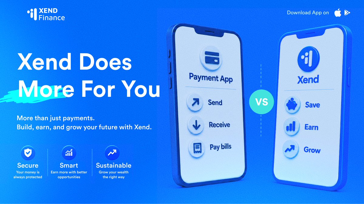 xendfinance's tweet photo. Stop jumping between apps to move your money.

Xend keeps your savings, investing, and bill payments in one place, protected by bank-level security. https://t.co/3PoZ2Ydn7I