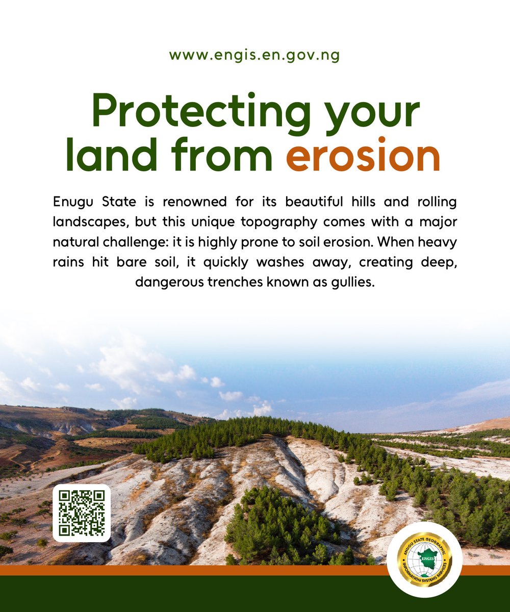 ENGIS_official's tweet photo. By intentionally planting grass, shrubs, and trees around your plot, you create a natural defence system. The roots grip the earth, stabilising the ground and absorbing heavy downpours safely.

Remember, uncontrolled water on your plot doesn't just hurt your land, it spills into the street, tearing up roads and destroying community infrastructure for everyone. Protecting your soil protects your neighbours, too.

Let’s keep our communities beautiful, safe, and valuable. Get the right guidance on land planning today! 

Don't let erosion wash your investment down the drain. Click the link in our bio to download the ENGIS Guide to Sustainable Land Planning and learn how to secure your soil!