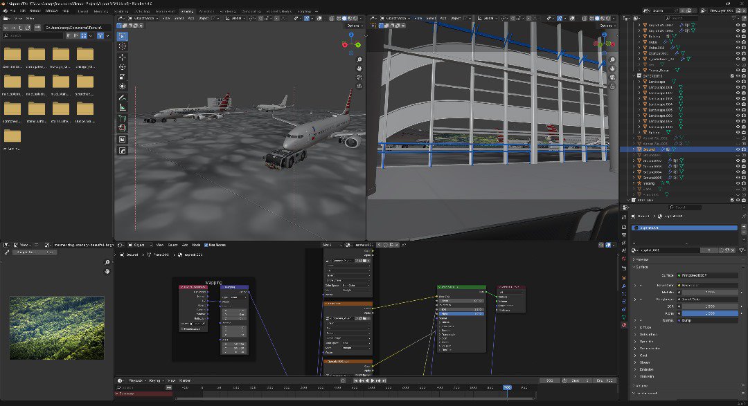 The_Genesis_0's tweet photo. Airplane 🛫 arrival animation scene I did last year in Blender for a movie back when I was working for a studio.
I was task to recreate the real shot in 3D like it was actually shot on the set with same camera angle and movement
#blender3D #bl3D #3DArt https://t.co/ZDaZPe86TB