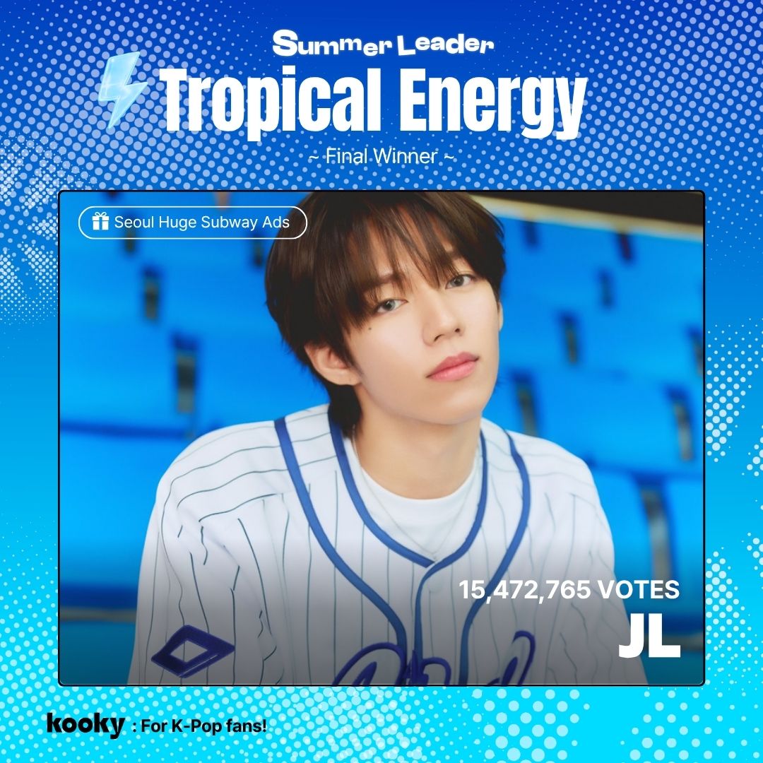 kooky__official's tweet photo. [🥇Winner] 2026 Summer Tropical Energy ⚡️

🌟 #AHOF #JL #아홉 #제이엘

🎁 2026 Summer Tropical Energy
🎁 Seoul Huge Subway Ads (Hongik univ.)

Submission here (~ 6/18 10AM KST)
👉 https://t.co/N2qKyRHTQ0

#2026KookySummerLeader #KookyAwards